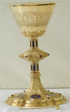 Solid silver gilt antique Belgian Gothic Chalice